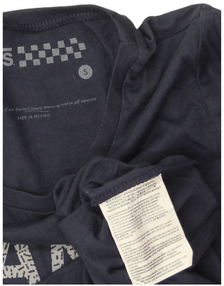 Camiseta feminina VANS com estampa gráfica UK 8 pequena algodão azul marinho
