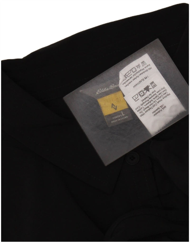 Vestido feminino Eddie Bauer de manga comprida, tamanho UK 16, grande, preto, poliéster