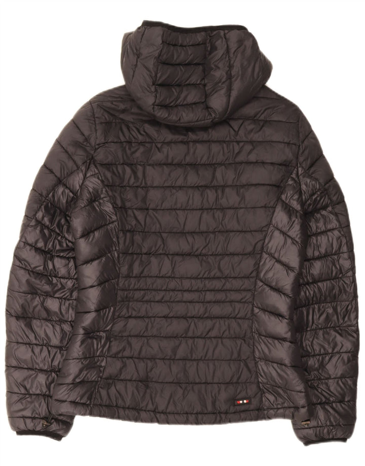 Jaqueta feminina acolchoada com capuz Napapijri UK 14 médio preto poliamida