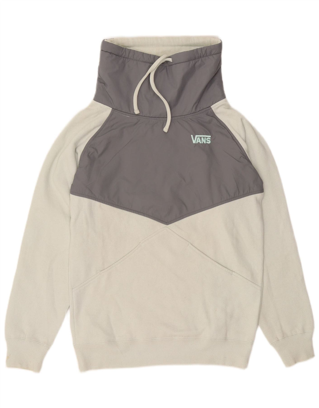 Moletom feminino VANS Jumper UK 10 pequeno branco colorblock algodão