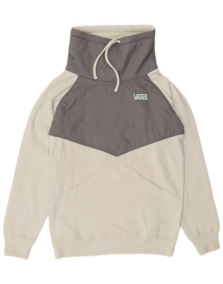 Moletom feminino VANS Jumper UK 10 pequeno branco colorblock algodão