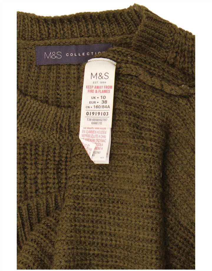 Regata feminina Marks & Spencer com colete Reino Unido 10 pequeno acrílico cáqui