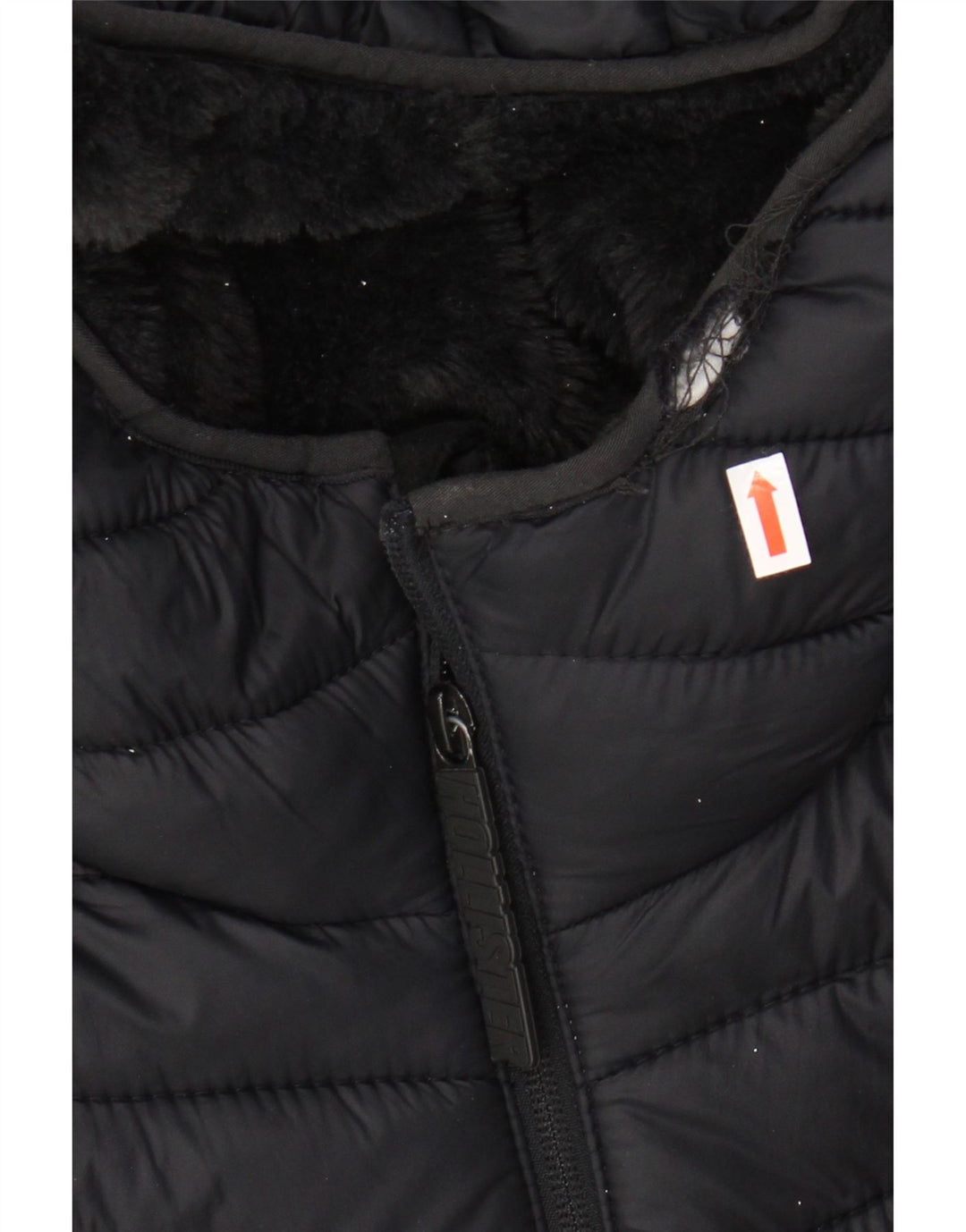 Jaqueta masculina acolchoada com capuz HOLLISTER UK 34 XS nylon preto