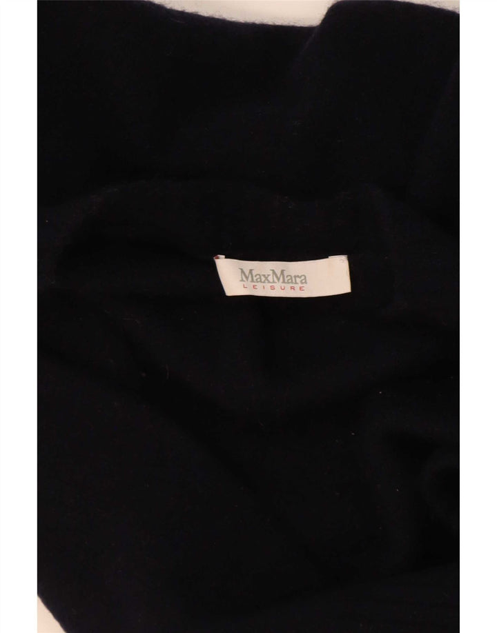 Suéter feminino Max Mara com gola canoa Reino Unido 16 grande azul marinho