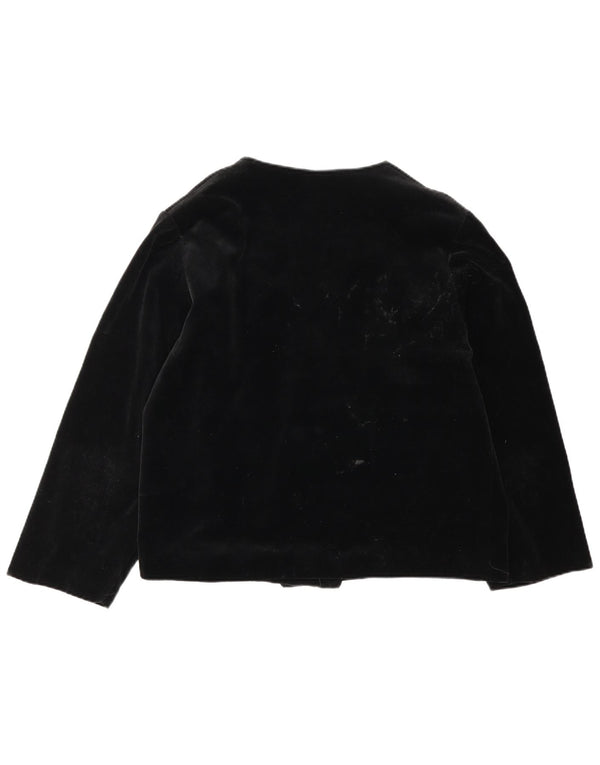 Jaqueta blazer oversized de veludo feminino vintage Reino Unido 14 algodão preto médio
