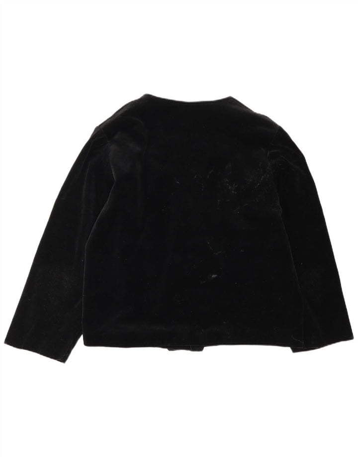Jaqueta blazer oversized de veludo feminino vintage Reino Unido 14 algodão preto médio