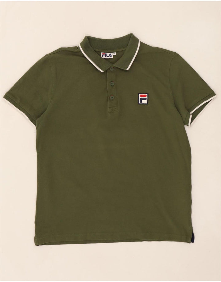 Camisa polo masculina FILA de algodão cáqui médio