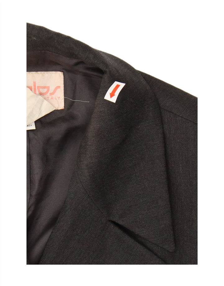 Jaqueta blazer feminina Byblos com peito duplo IT 42 lã cinza médio