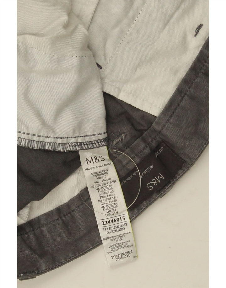 Calça Chino Regular Masculina Marks & Spencer W40 L29 Algodão Cinza