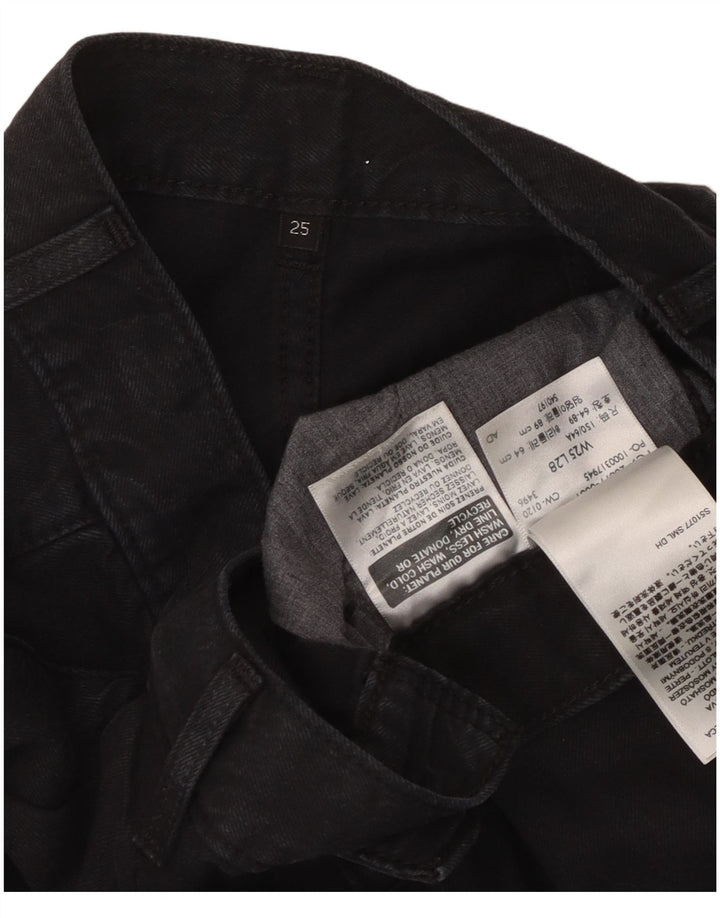 Jeans feminino Levi's de perna larga W25 L28 preto Lyocell