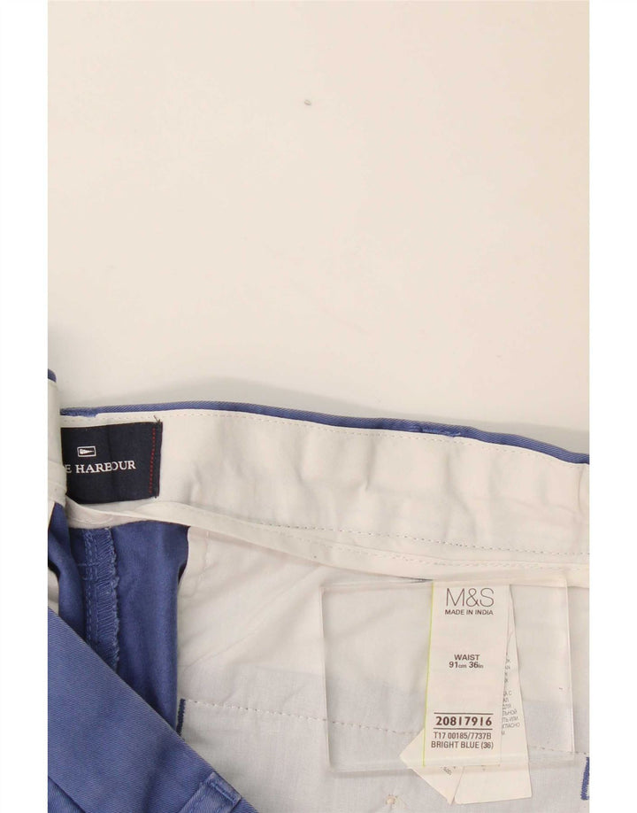 Shorts masculino Marks & Spencer Blue Harbor Chino W36 grande algodão azul