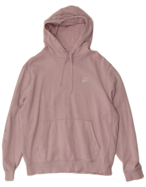 Nike Womens Hoodie Jumper UK 16 Grande Algodão Rosa