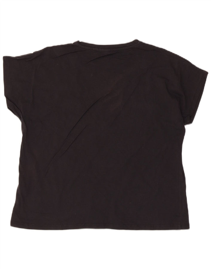 Camiseta feminina ELLESSE Heritage UK 14 grande algodão preto