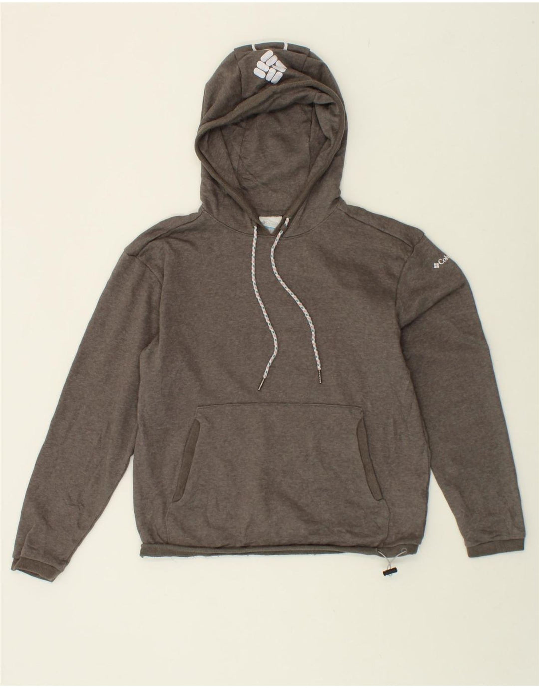 COLUMBIA Womens Hoodie Jumper UK 10 Small Grey Cotton Vintage Columbia and Second-Hand Columbia from Messina Hembry 