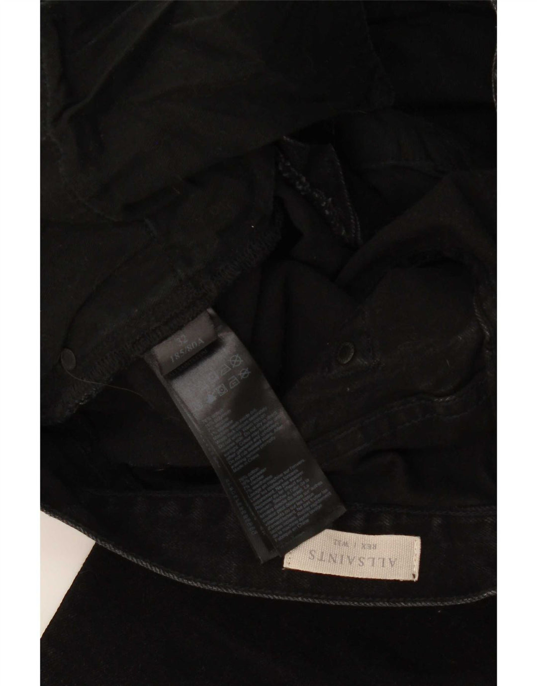 All Saints Mens Jeans Slim W32 L32 Algodão Preto