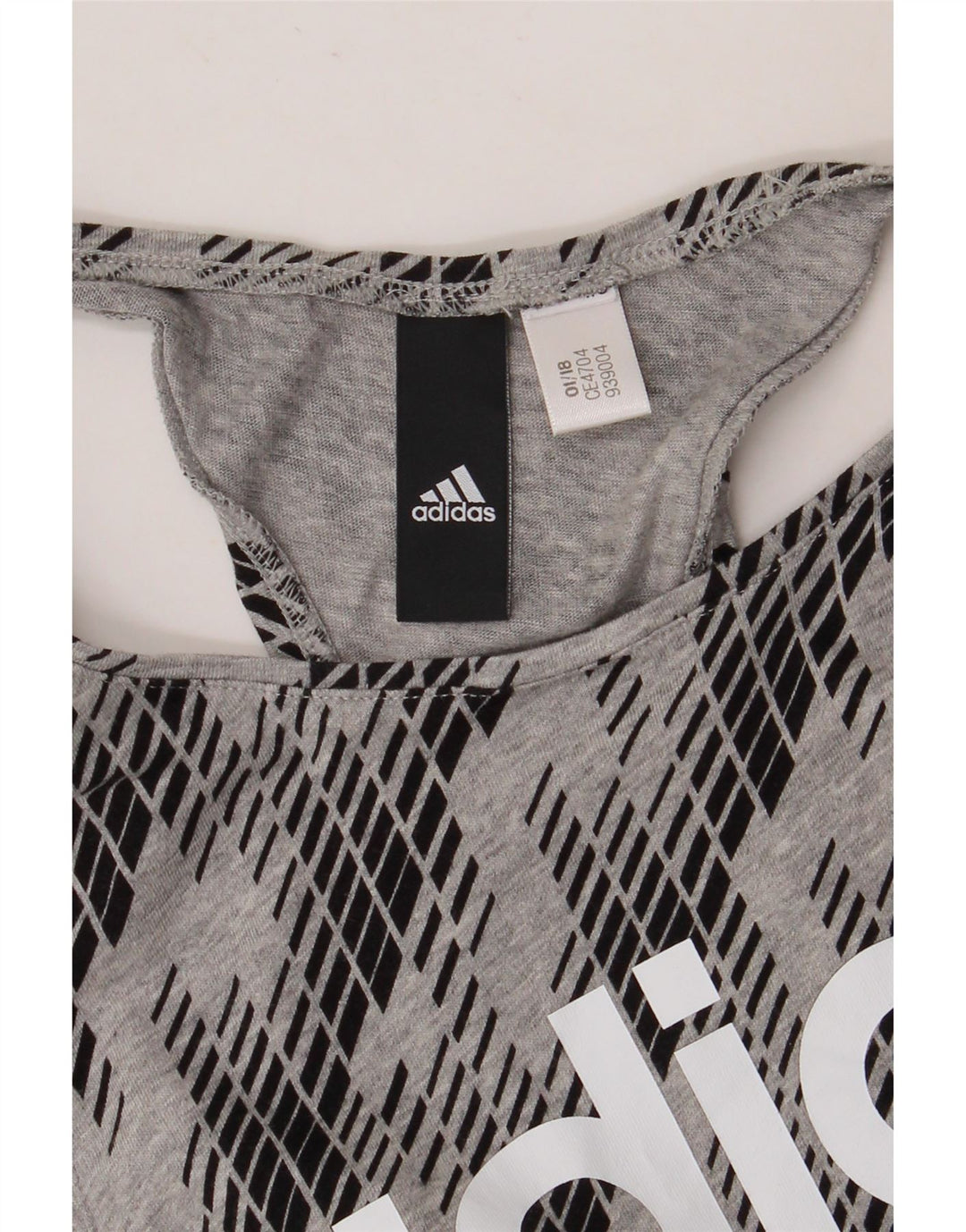 Adidas Womens Graphic Vest Top UK 8 Pequeno Cinza Geométrico
