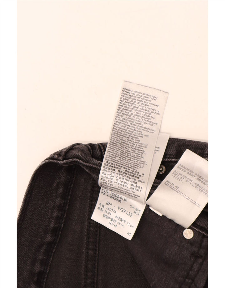 LEVI'S Jeans feminino 505 Straight US 8 médio W29 L30 algodão preto