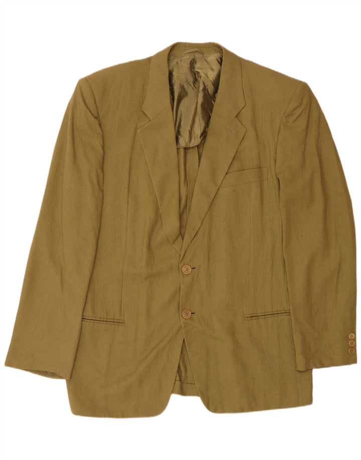 Jaqueta blazer masculina de 2 botões Giorgio Armani IT 52 grande linho verde