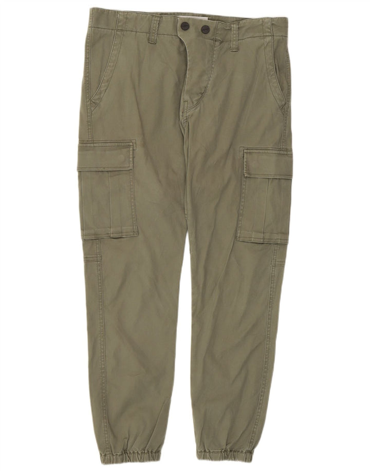 Replay Mens Joggers Cargo Calças W27 L27 Algodão Cáqui