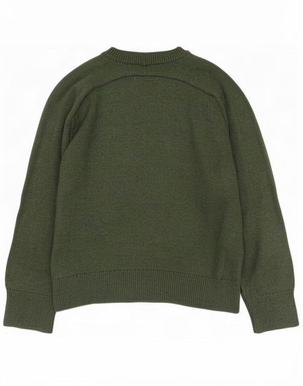 Suéter masculino Abercrombie & Fitch com gola redonda, pequeno algodão verde