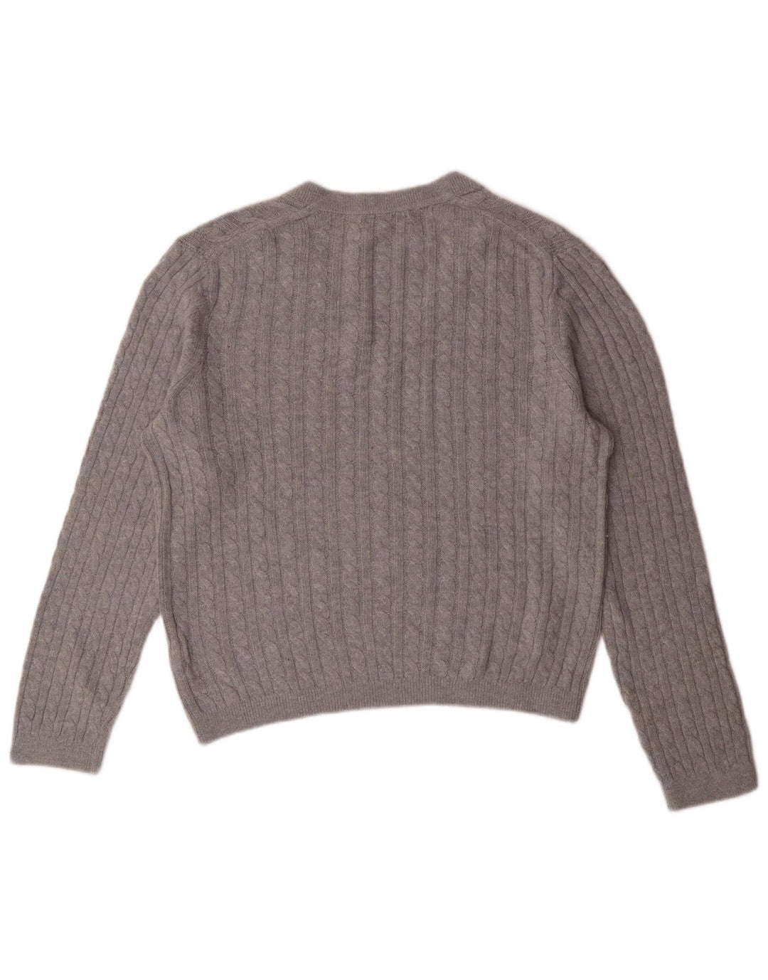 Suéter feminino TOMMY HILFIGER com decote em V Reino Unido 12 nylon cinza médio