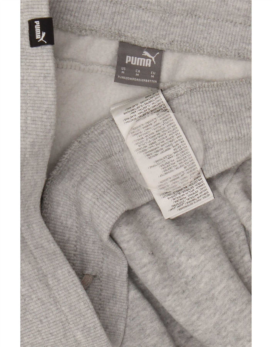 Calça de treino masculina Puma Joggers cinza médio algodão