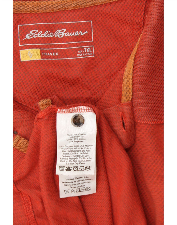 EDDIE BAUER Camisa polo masculina XL algodão laranja