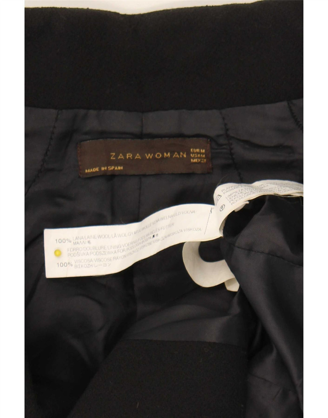 Jaqueta Blazer Feminina Zara Reino Unido 12 Lã Preta Média