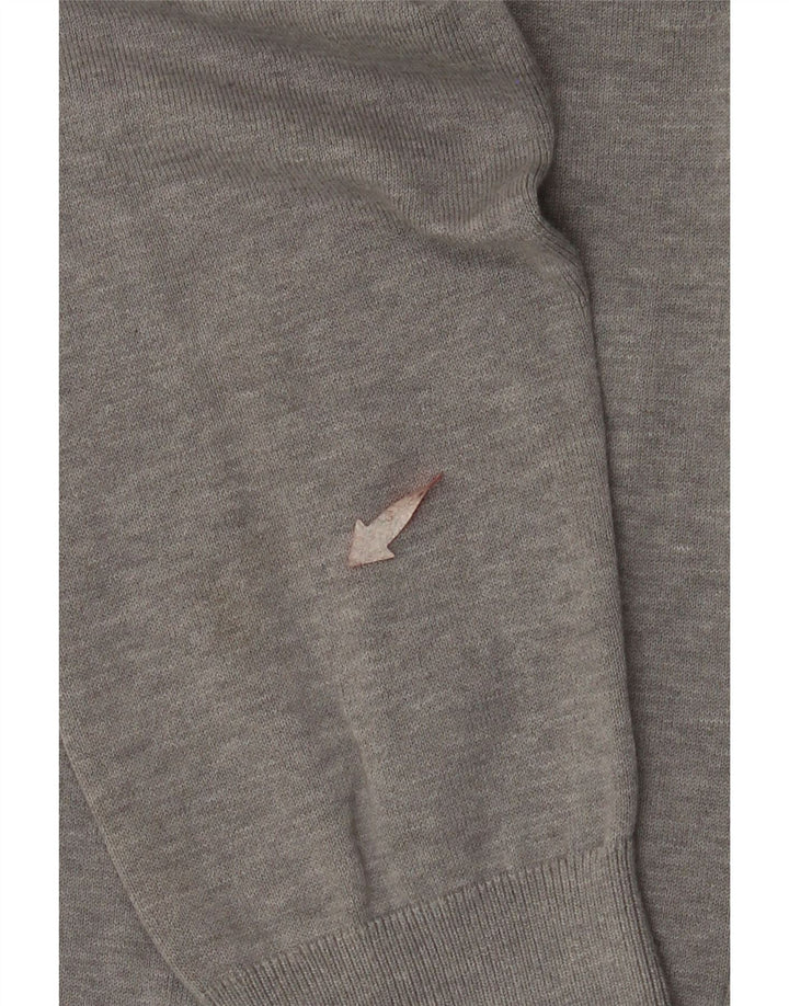 TOMMY HILFIGER Suéter masculino com capuz cinza médio algodão