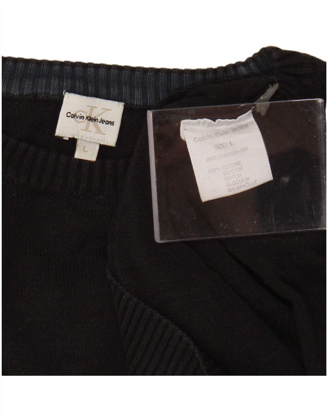 Suéter feminino CALVIN KLEIN com gola redonda, tamanho 16, preto grande