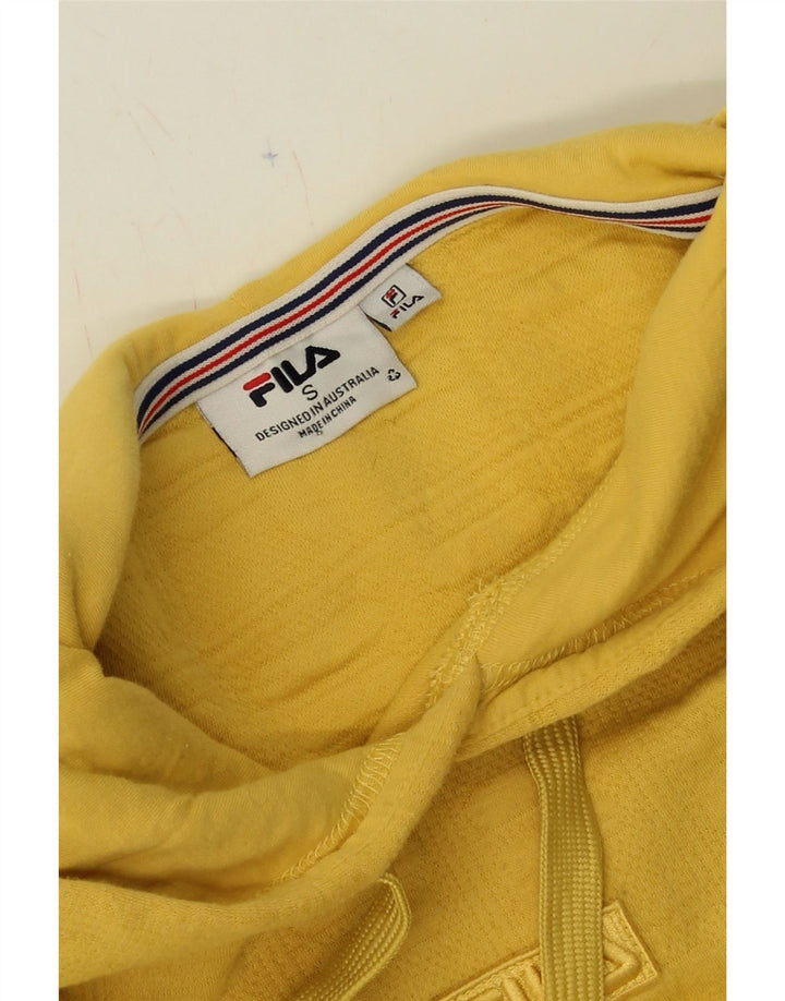 FILA Mens Hoodie Jumper Small Yellow Check Cotton Vintage Fila and Second-Hand Fila from Messina Hembry 
