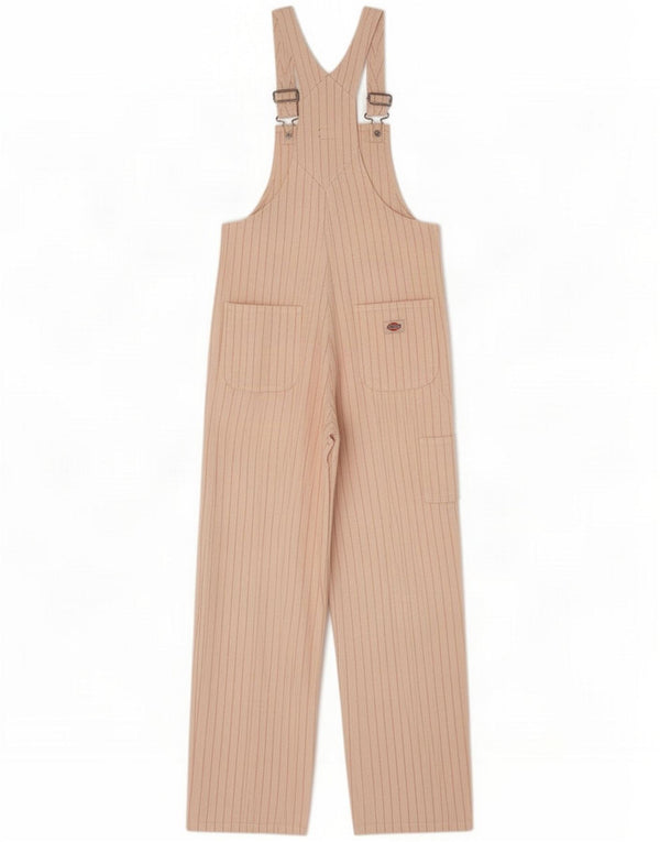 Dickies Mens Cargo Dungarees Calças XS W28 L30 Bege Algodão Risca de Giz