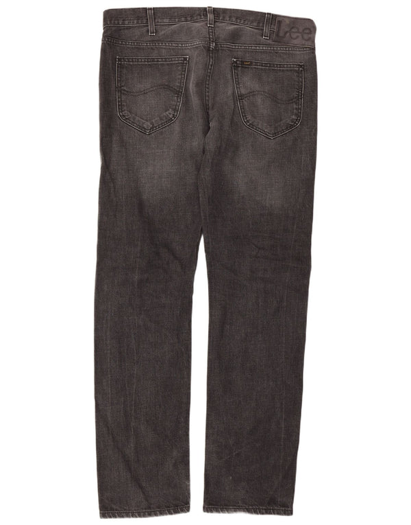 Lee Mens Daren Straight Jeans W36 L34 Cinza Algodão