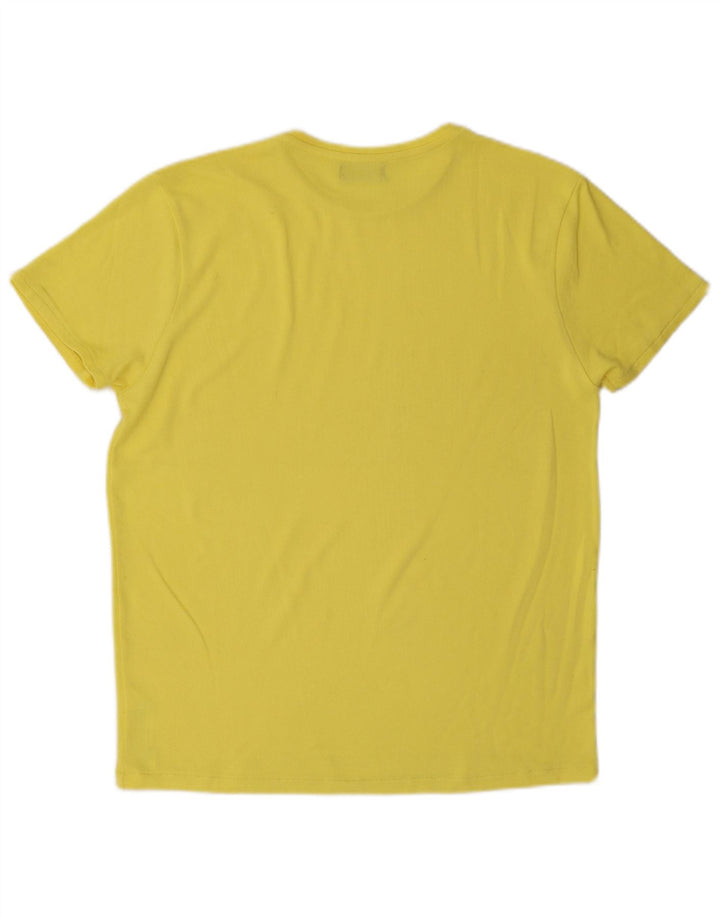 Camiseta masculina Zara Top grande poliéster amarelo