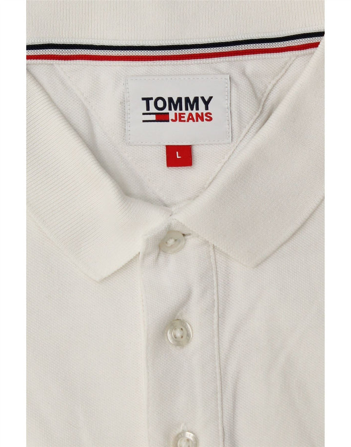 Camisa polo masculina TOMMY HILFIGER grande algodão branco