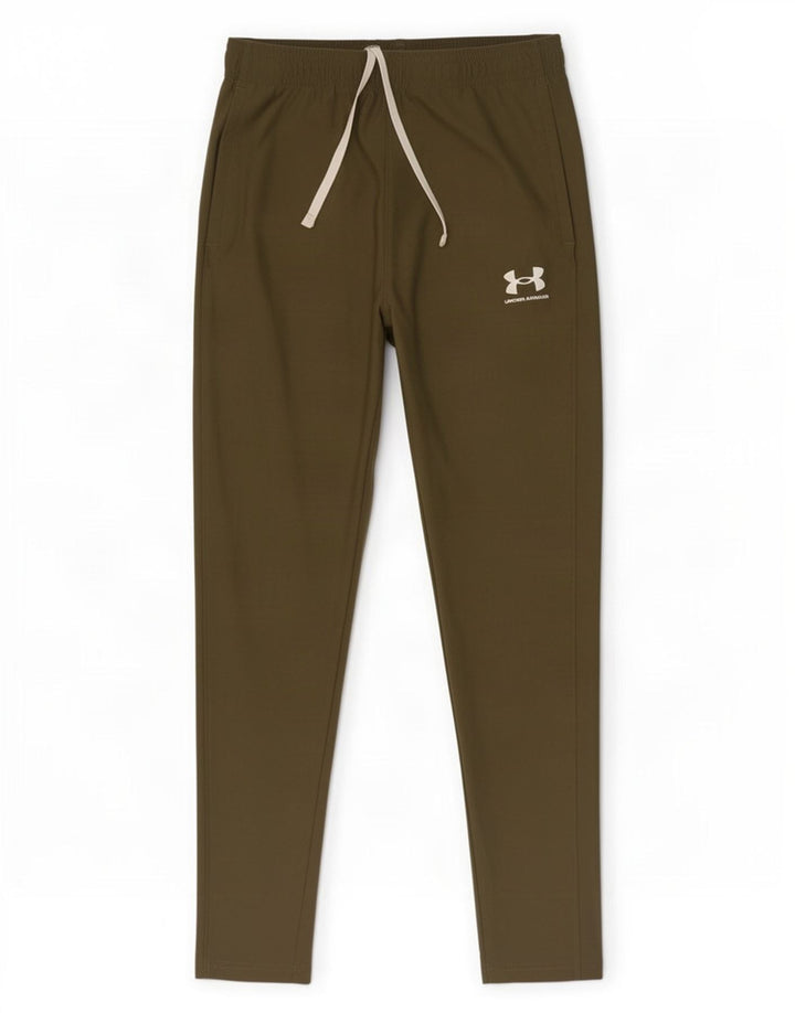 Calça de treino masculina Under Armour poliéster cáqui médio