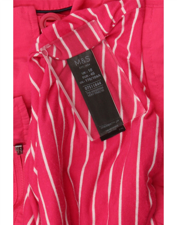 Jaqueta utilitária feminina grande da Marks & Spencer Reino Unido 18 XL algodão rosa