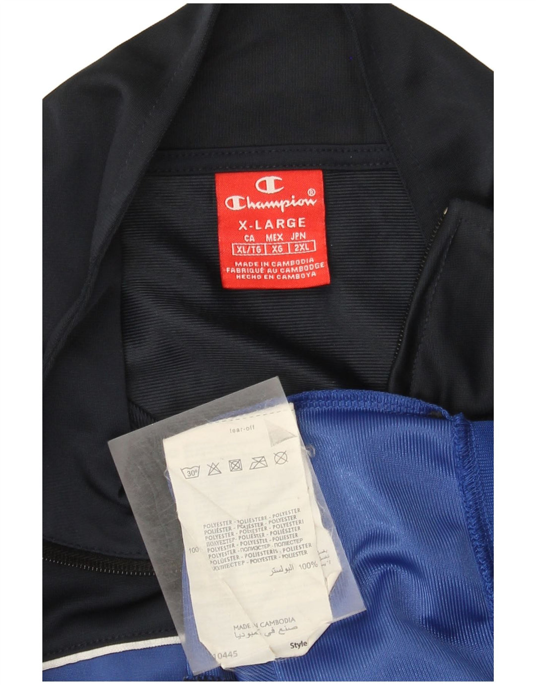 Jaqueta masculina Champion Graphic Tracksuit XL azul colorblock poliéster