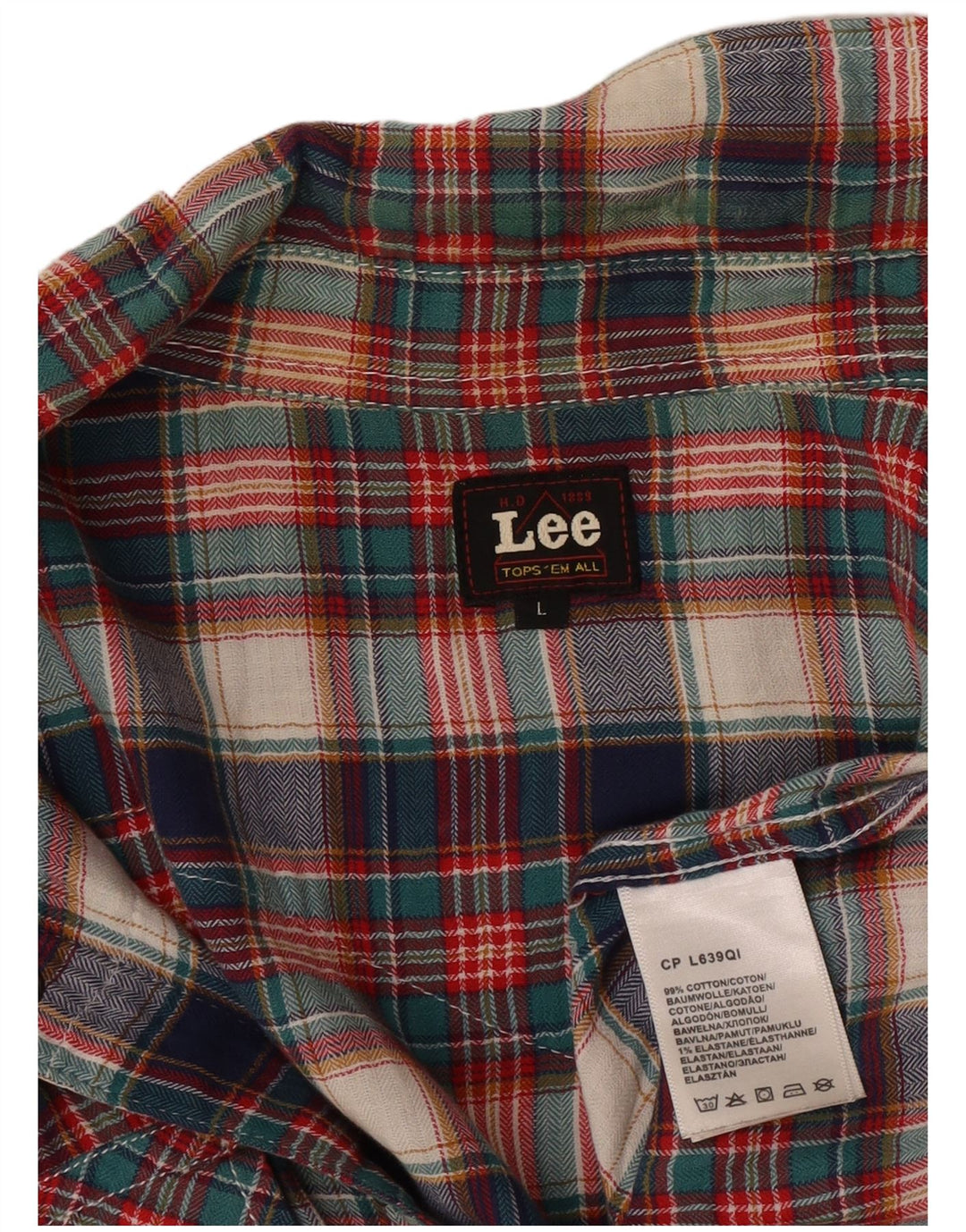 Camisa masculina de flanela Lee grande algodão xadrez multicolorido