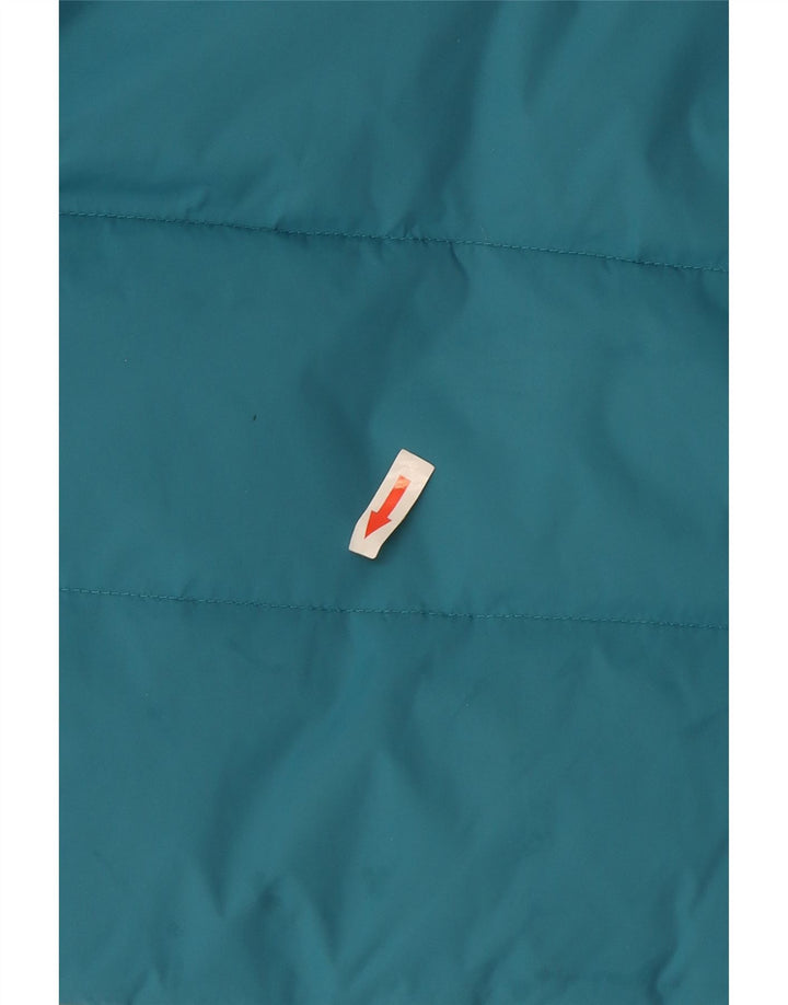 Casaco acolchoado reversível com capuz para menina Benetton 7-8 anos azul médio