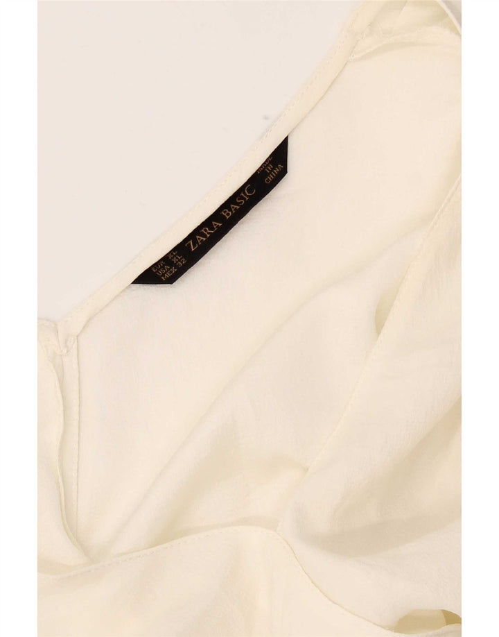 Blusa feminina sem mangas Zara Top UK 18 XL Branco