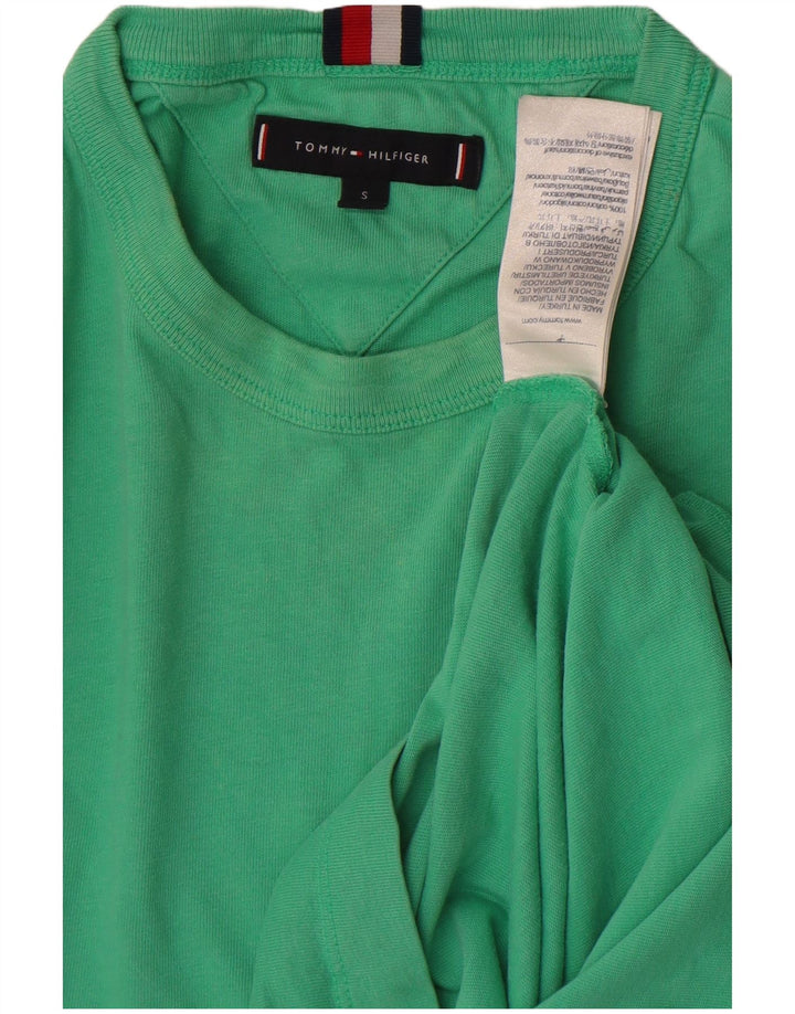 Camiseta masculina Tommy Hilfiger top pequeno algodão verde