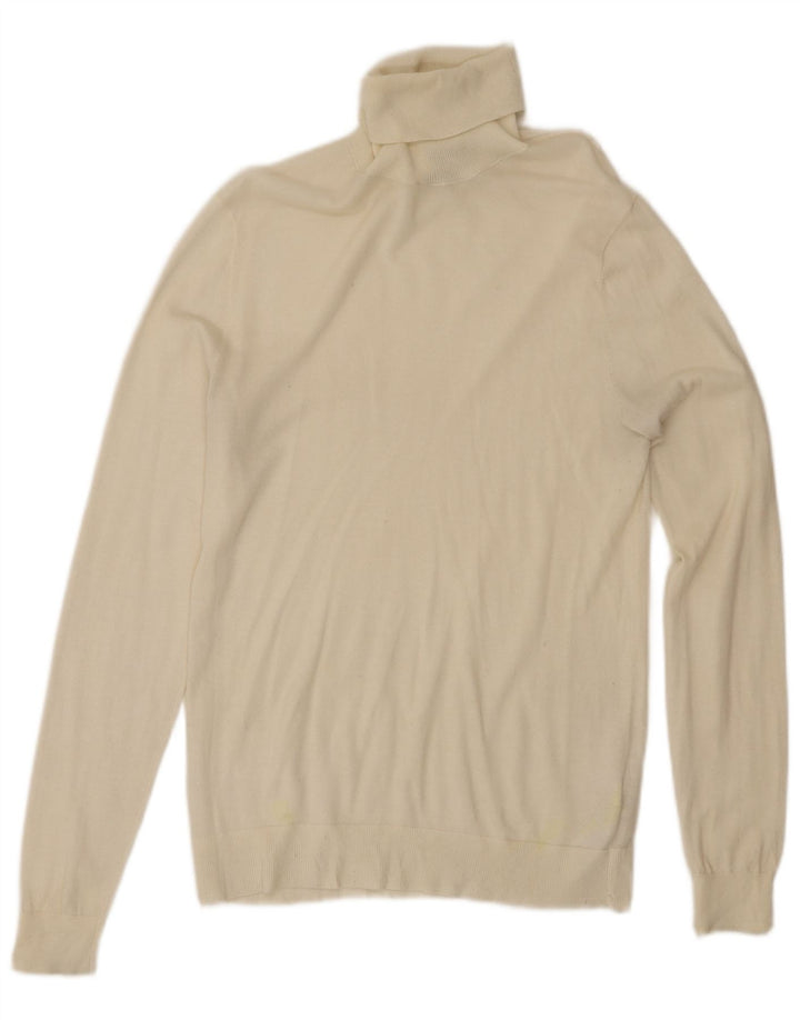 Suéter feminino MASSIMO DUTTI com gola redonda Reino Unido 12 médio branco