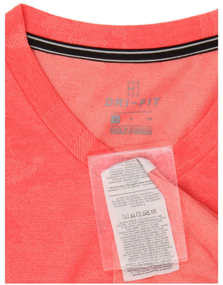 Camiseta masculina NIKE Dri Fit Top pequena rosa camuflada poliéster