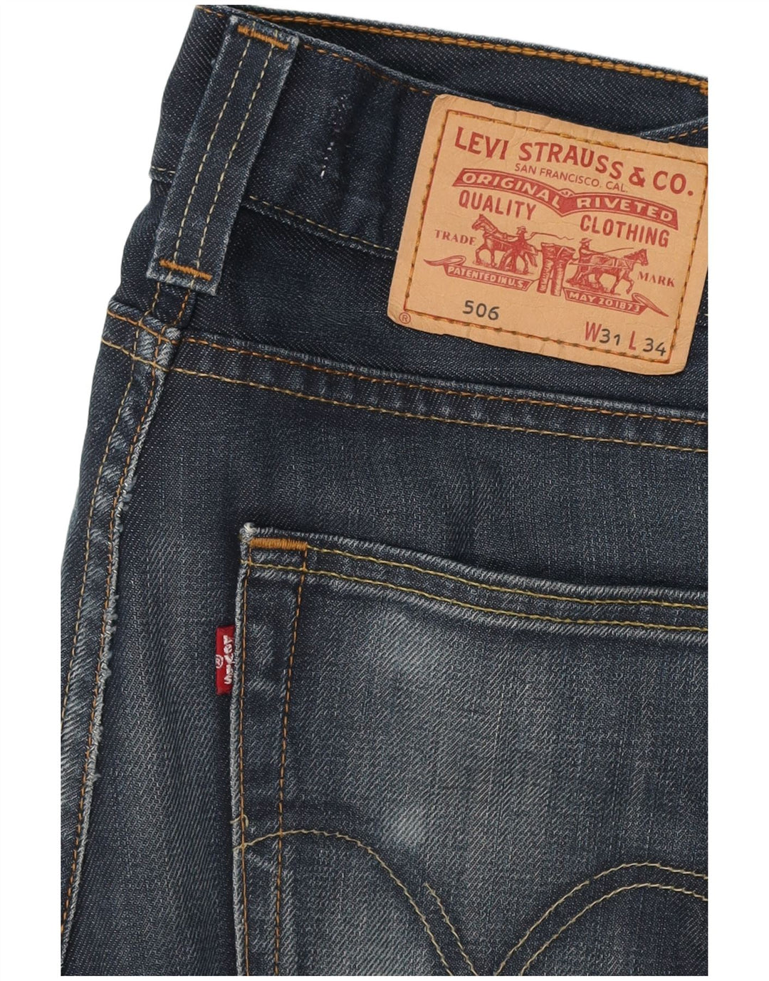 LEVI'S Masculino 506 Standard Fit Straight Jeans W31 L30 Azul Algodão
