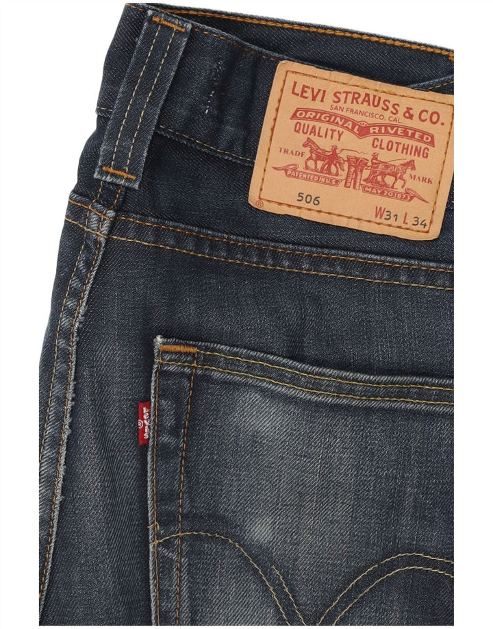LEVI'S Masculino 506 Standard Fit Straight Jeans W31 L30 Azul Algodão