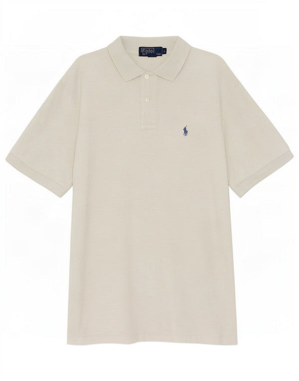 Camisa polo masculina Polo Ralph Lauren grande algodão manchado bege