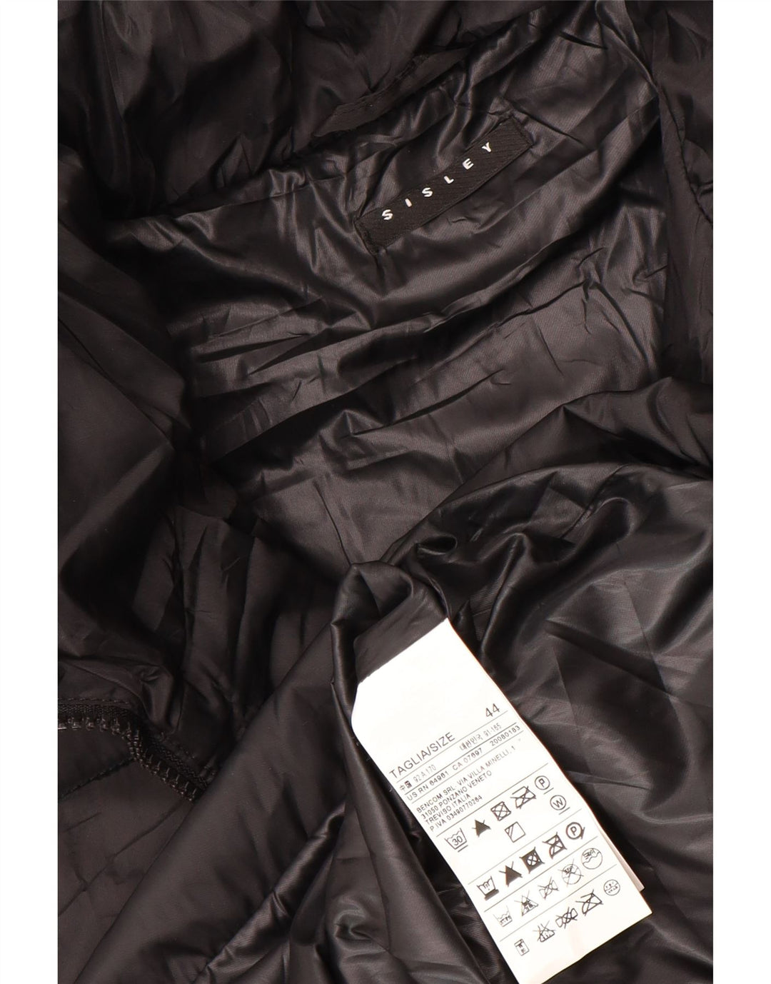 Jaqueta acolchoada feminina SISLEY IT 44 poliéster preto médio