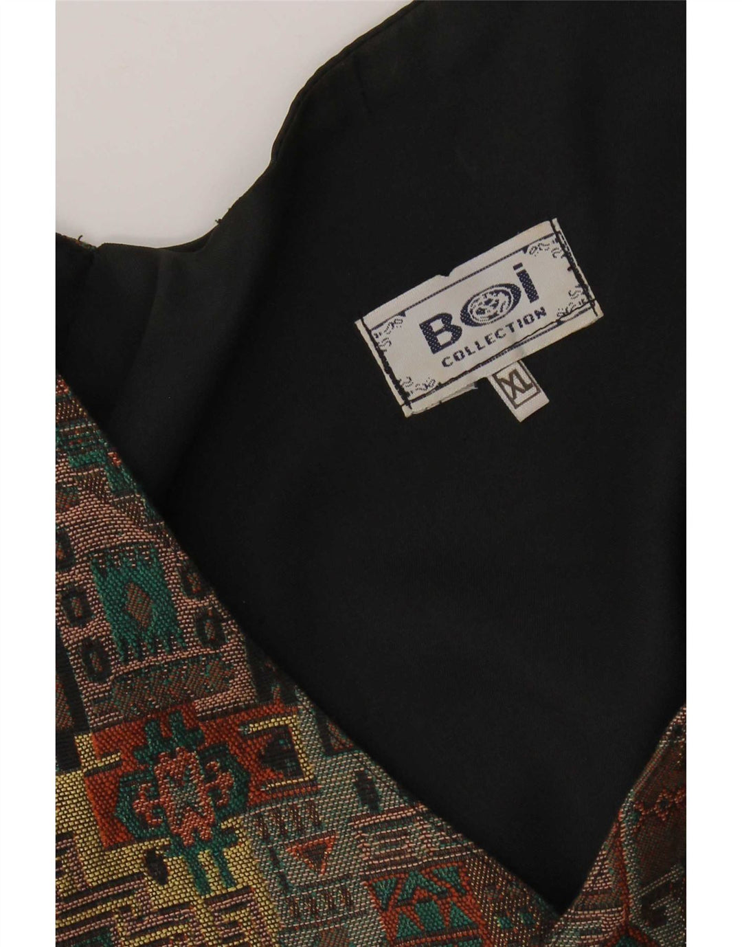 Colete Vintage Masculino XL Preto Geométrico