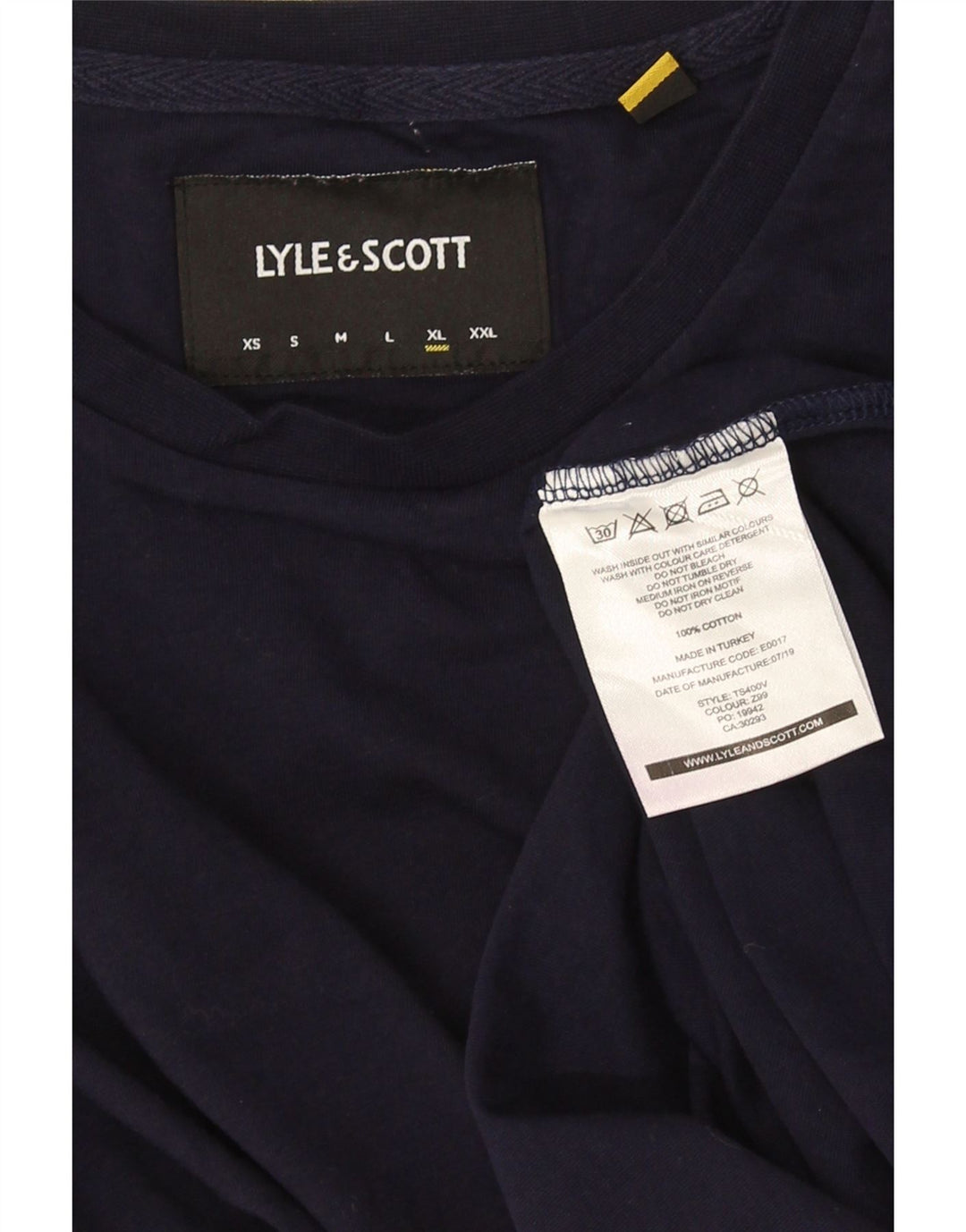 Camiseta masculina Lyle & Scott Top XL algodão azul marinho